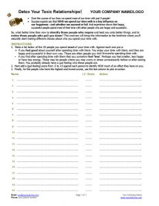 Detox Toxic Relationships Coaching Exercise