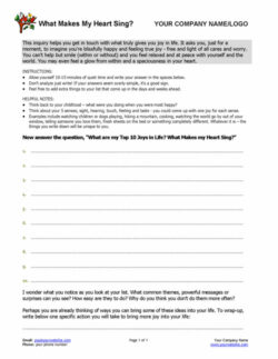 What Makes My Heart Sing Coaching Exercise