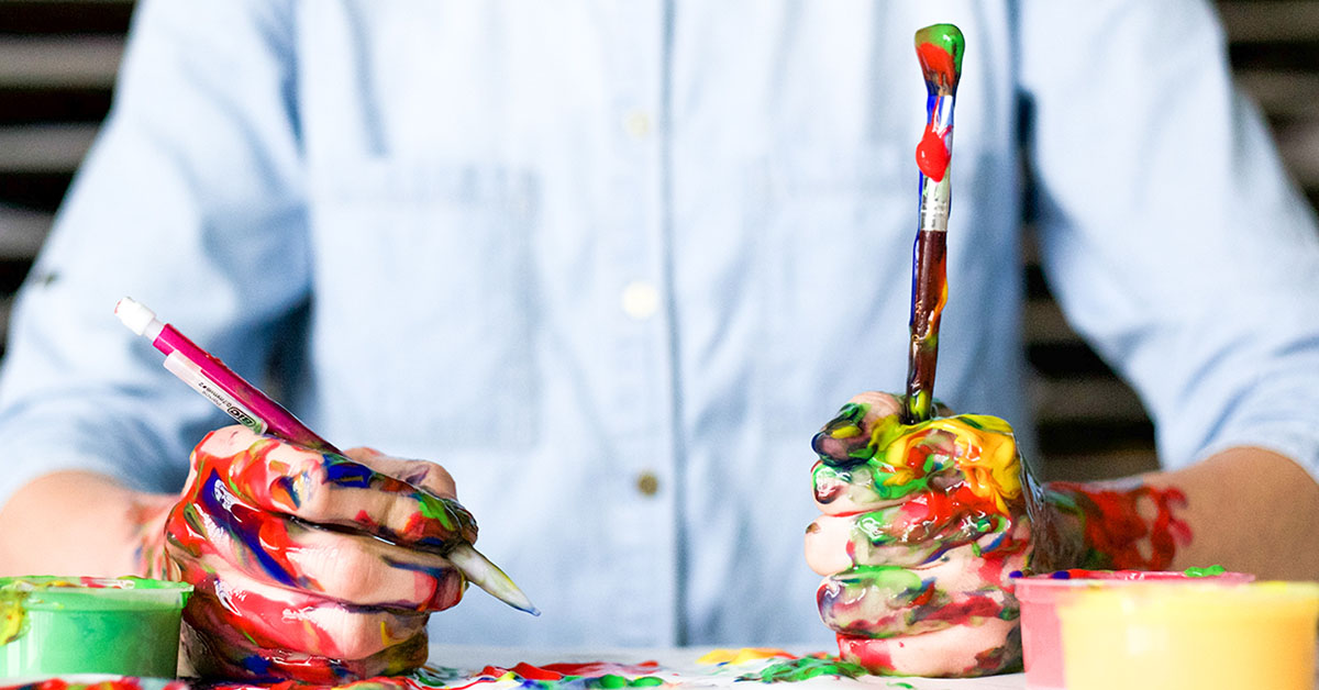 Man with Messy Hands Trying to Work