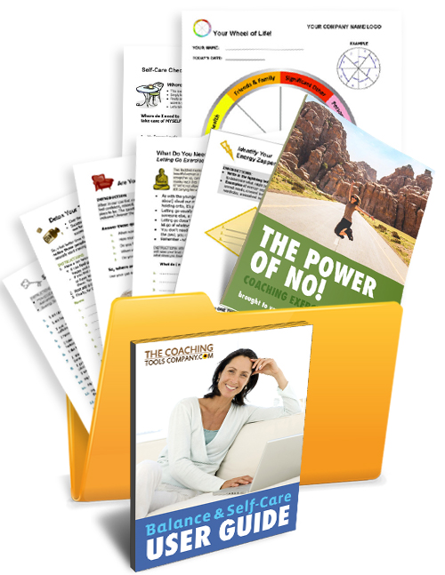 Life Balance and Self-Care Tools, Forms, Exercises, Templates in a Folder