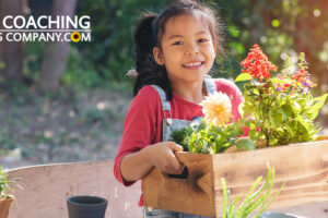 Happy Child Freshening Up Life with Flowers
