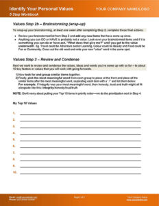 Values Identification Workbook Page 5