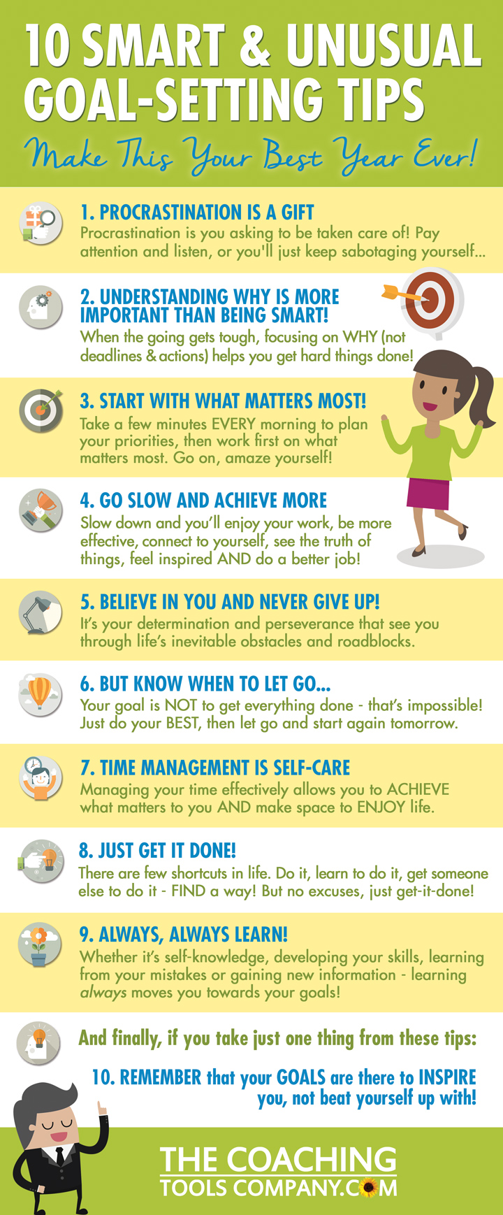 10 Smart & Unusual Goal-Setting Tips Infographic