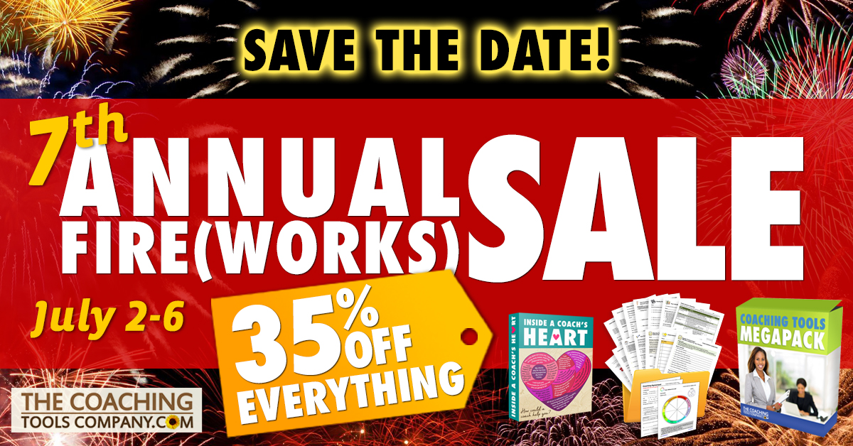SAVE THE DATE for the 7th Annual Fireworks Sale at The Coaching Tools Company.com