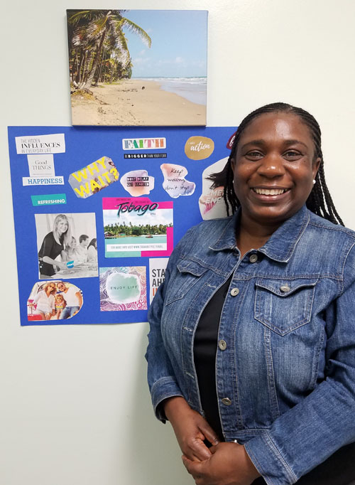 Karlene Roberts Photo with her Vision Board!