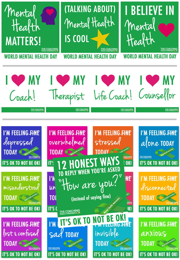 World Mental Health Day - 3 sets of inspiring social media graphics to share