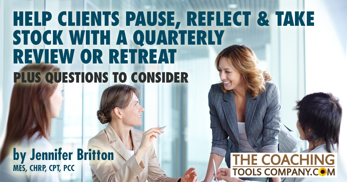 Coach with Clients Having Quarterly Review