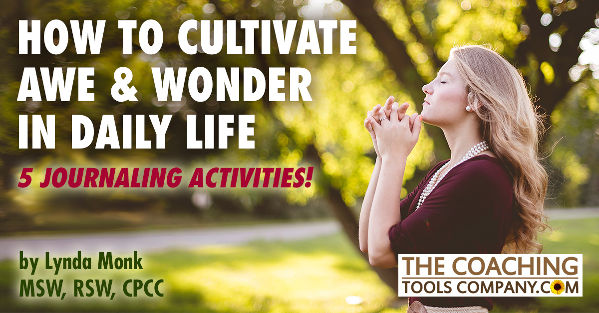 5 Journaling Activities Awe & Wonder shown by Woman in nature