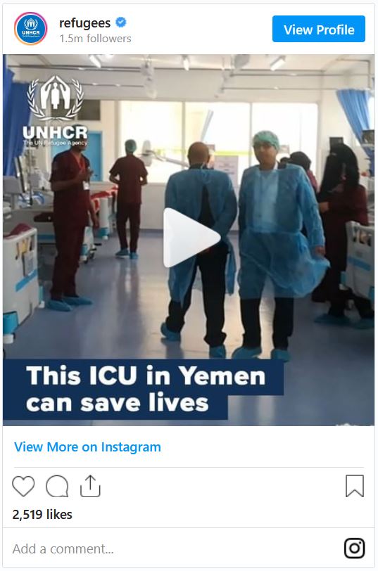 UNHCR Instagram Post