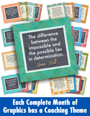 One Complete Month of Quote Graphics in a fan