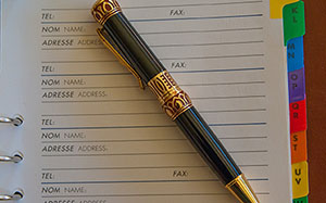 Address Book with Pen