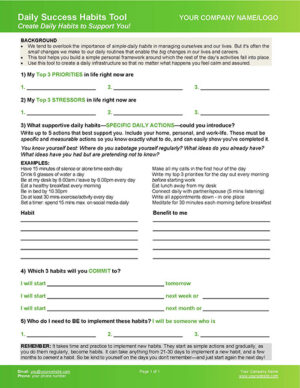Success Habits Coaching Exercise