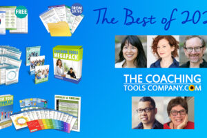 Team and Updated products on blue background