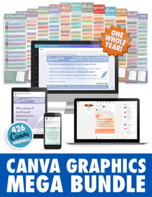 Canva Social Media Graphics Templates Full Year with Laptop, Ipad, Phone and Big Screen plus 12 Infographics fanned out