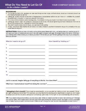Authentic Leadership Coaching Tools 6 - What To Let Go Of