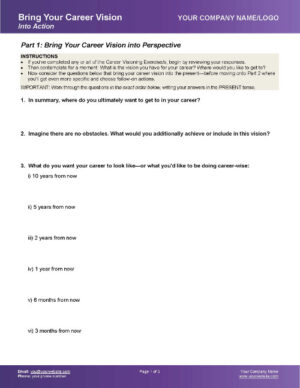 Leadership Tool - Career Vision into Action