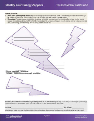 Leadership Tool - Energy Zappers Coaching Exercise