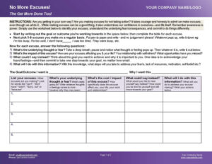 Leadership Resources - No More Excuses Tool